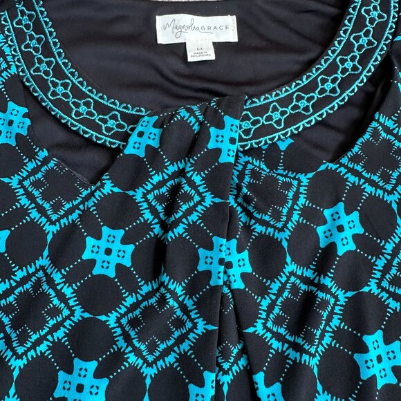 Little Black Dress with Pop of Color Sleeveless  Dress Size M Shift Sheath - Picture 7 of 16